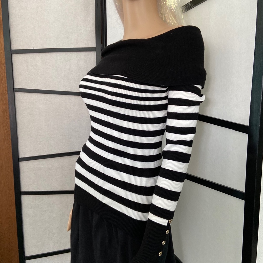 3 for $14! WHBM Striped Sweater w/ Cowl Neck